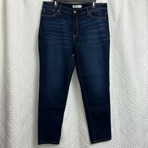 KanCan Women’s Stretch High Rise Dark Wash Skinny Straight Jeans Size XL
